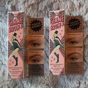 2 NEW IN BOX Benefit Gimme Brow+ Brow Voluminizing Fiber Gel - Shade #1